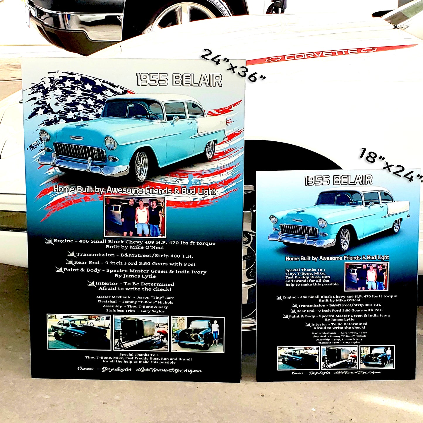 Custom Aluminum Car Show Board - Your Custom Design 18"x24"